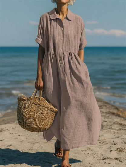 Arianne | Vestido Camisón Fluido de Algodón Elegante para Mujer