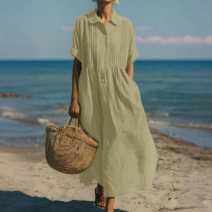 Arianne | Vestido Camisón Fluido de Algodón Elegante para Mujer