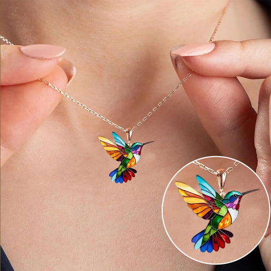Colibrí | Collar de Acero Inoxidable con Diseño de Colores