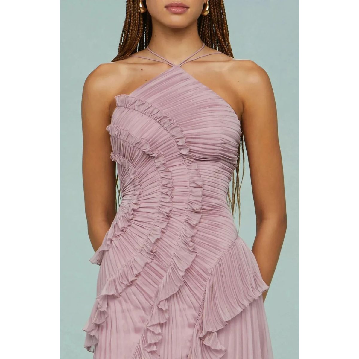 Renata™ | Vestido Largo para bodas y fiestas con Detalles de Volantes