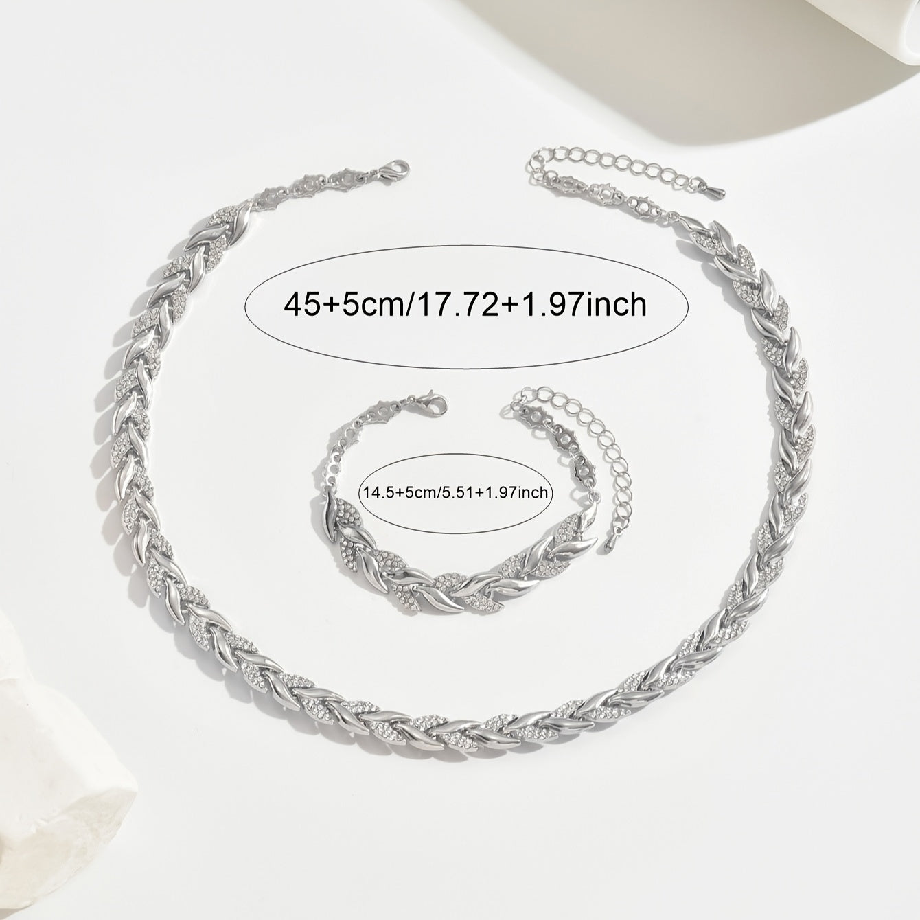 Vestiri® | Conjunto de Collar y Pulsera de Cola de Pescado Hecho a Mano