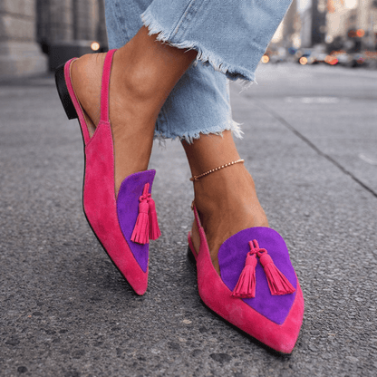 Lorena - Sandalias con Tiras y Borlas para Mujer