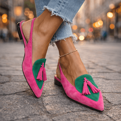 Lorena - Sandalias con Tiras y Borlas para Mujer