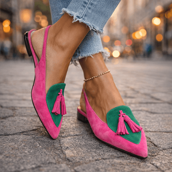 Lorena - Sandalias con Tiras y Borlas para Mujer