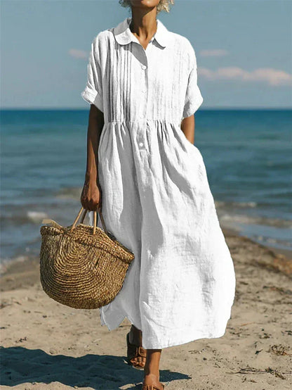 Arianne | Vestido Camisón Fluido de Algodón Elegante para Mujer