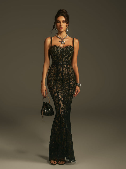 Paola™ | Vestido de encaje elegante con tirantes para bodas y eventos