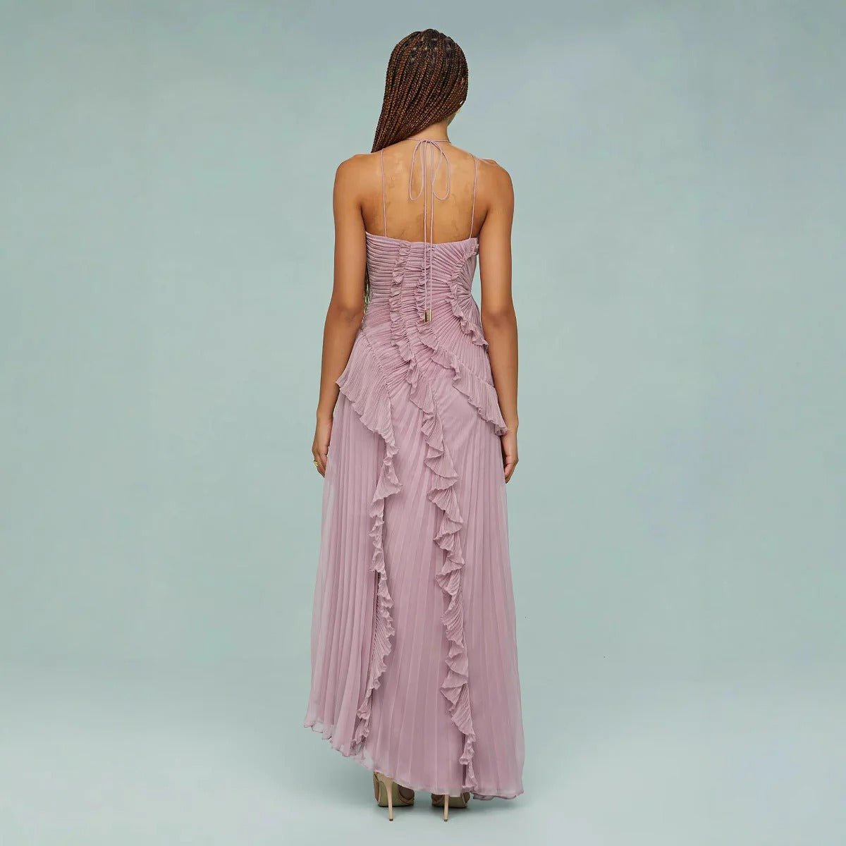 Renata™ | Vestido Largo para bodas y fiestas con Detalles de Volantes